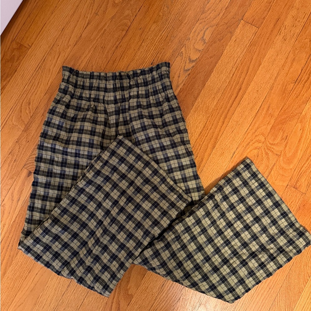 Ganni Men's Checkered Chinos - Black and Tan